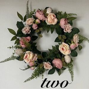 Pink & Cream Floral Spring Wreath